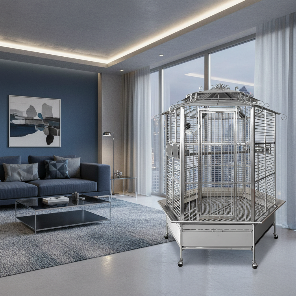 Nerezová klec 508LX SS v interiéru