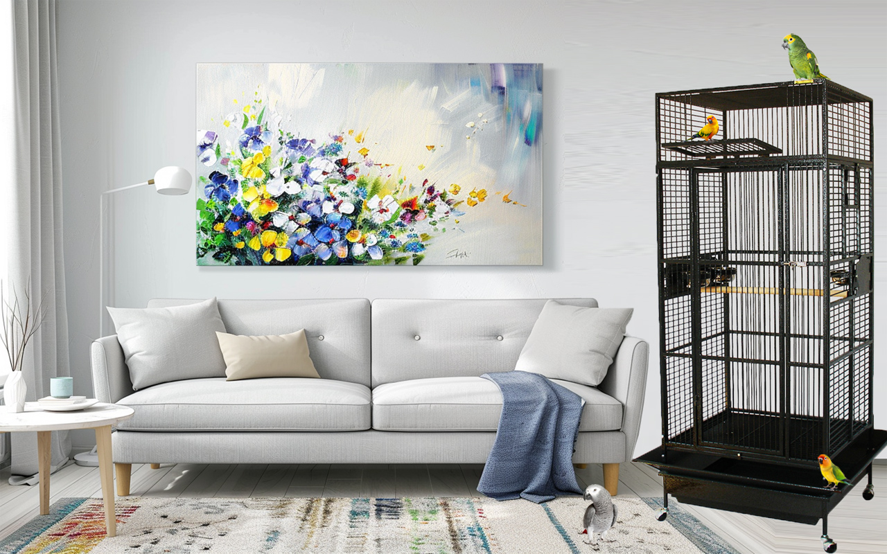 Klec pro papoušky - Model 205 - ideální pro malé a sřední papoušky