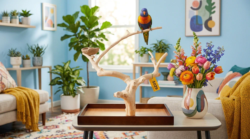 Strom z kávovníku s podstavou velikosti M pro malé a střední papoušky