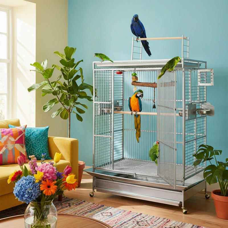 Nerezová klec pro malé a střední papoušky 405SS