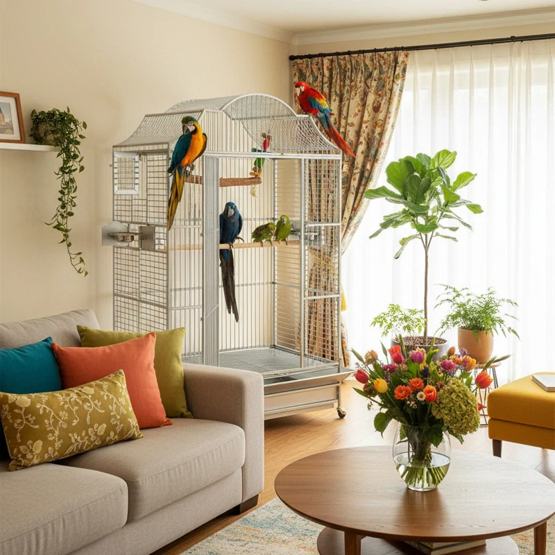 Nerezová klec pro střední a velké papoušky 506SS