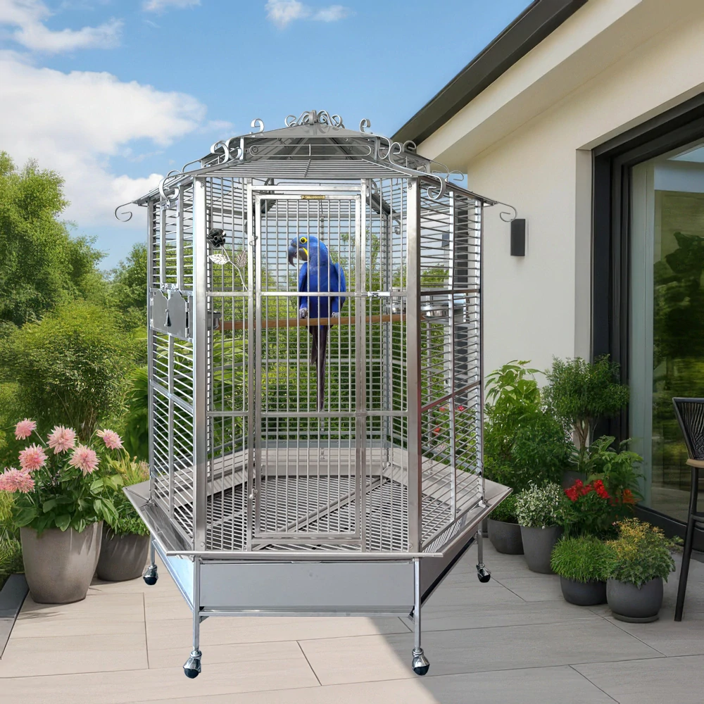Nerezová klec pro malé a střední papoušky 508LXSS