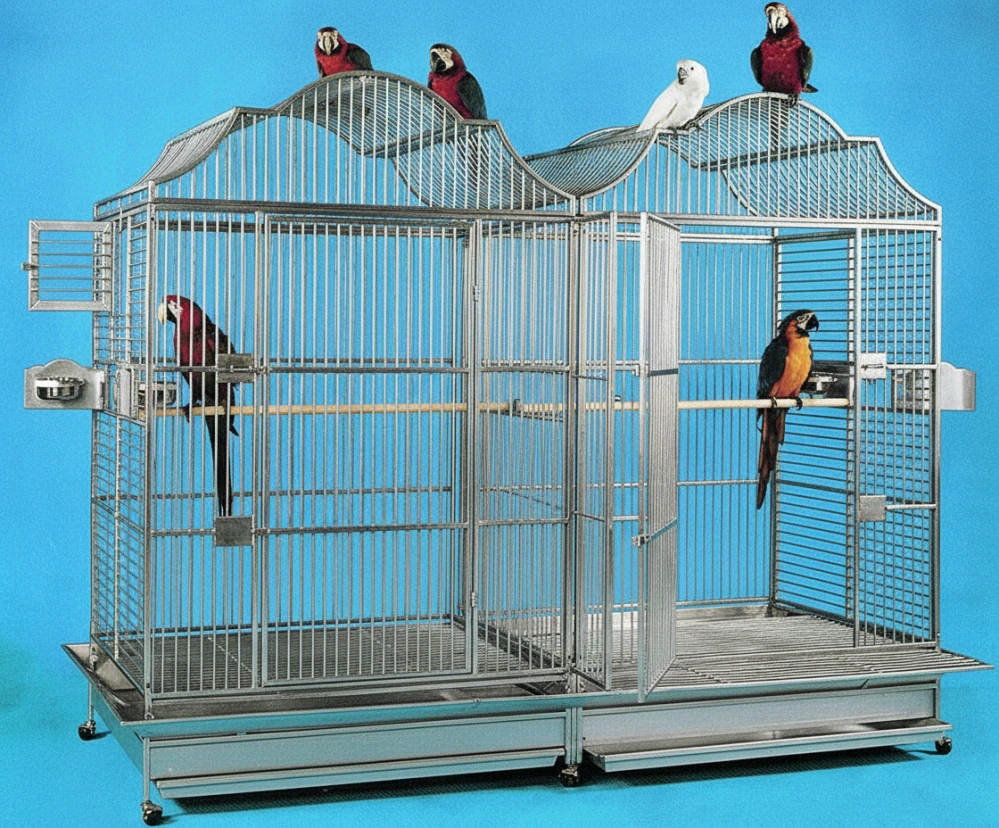 Nerezová klec pro střední a velké papoušky 506SS