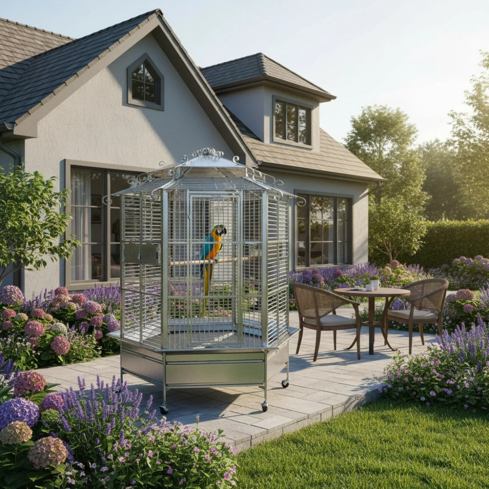 Nerezová klec pro střední a velké papoušky 508LXSS