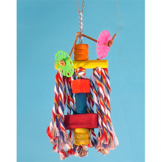 Dřevěné kostky s kůžemi a disky, 21 x 7 cm