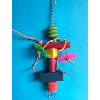 Dřevěné kostky s kůžemi, 31 x 12 cm