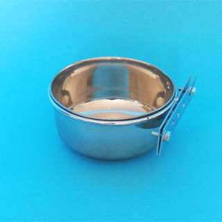 Velký nerezový kalíšek s úchytným mechanismem o průměru 12 cm