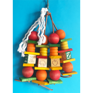 Dřevěné kostky na na kůžích, 30 x 14 cm