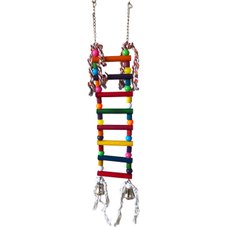 Dřevěný žebřík M s plastovými kuličkami, 73 x 12 cm