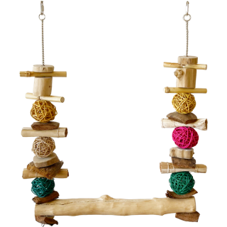 72 x 50 cm, MEGA houpačka z kávovníku, kokosů a ratanů,.. pro střední a velké papoušky