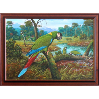 Originál olej na plátně v dřevěném rámu ary žlutokrké