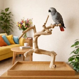 Strom z kávovníku s podstavou velikosti L pro střední a velké papoušky, tloušťka větví XL