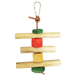 Křupavé bambusy s dřevěnými kostkami a kávovníkem na kůži 20 x 10 cm