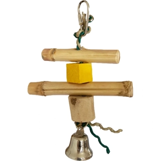 Křupavé bambusy se dřevěnou kostkou a kávovníkem se zvonečkem 18 x 13 cm